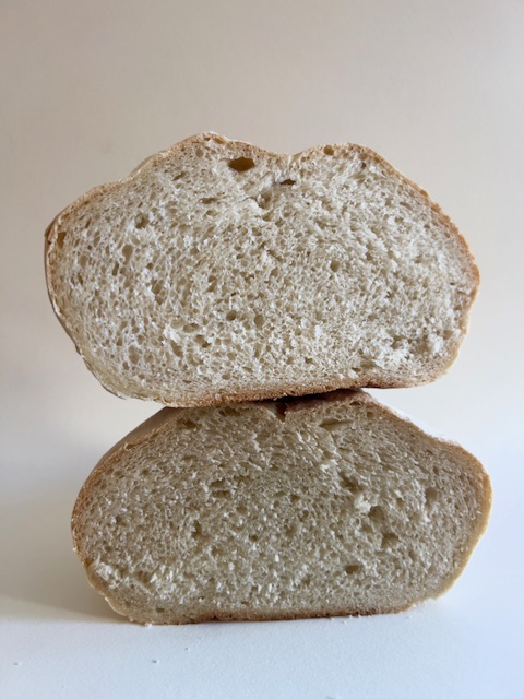 Tuscan bread, sliced open