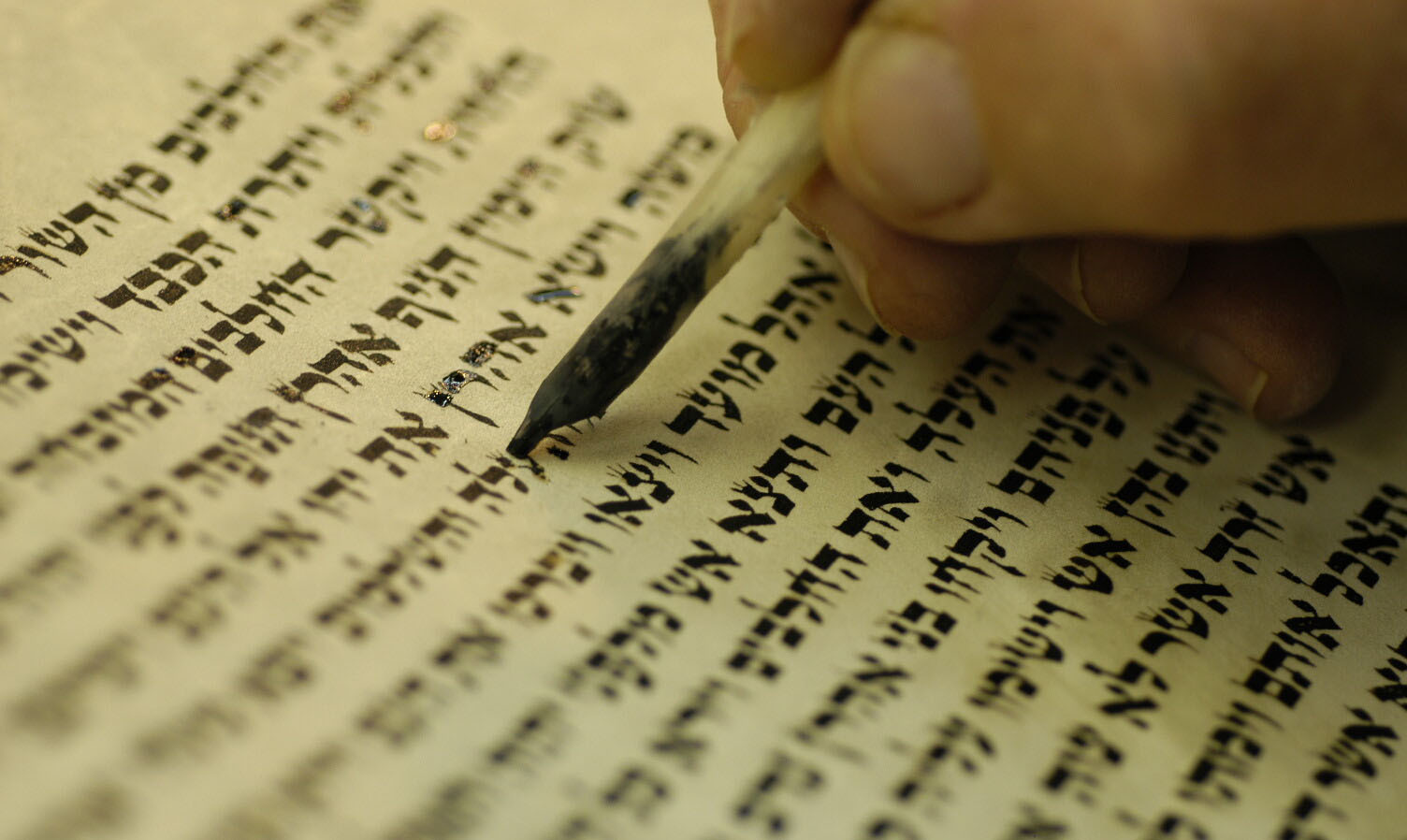 Scribe with a quill pen