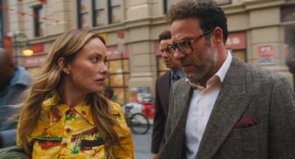 Olivia Wilde and Seth Rogen in The Studio